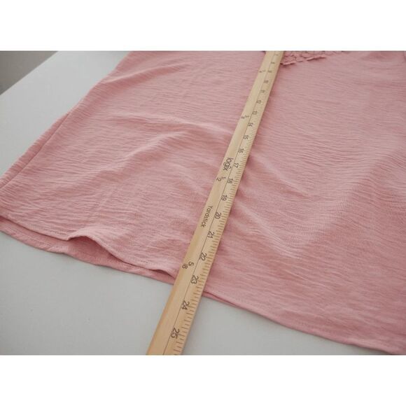 Mauve V-neck Tulipe Sleeve Top M #1787-C8 - Picture 5 of 6